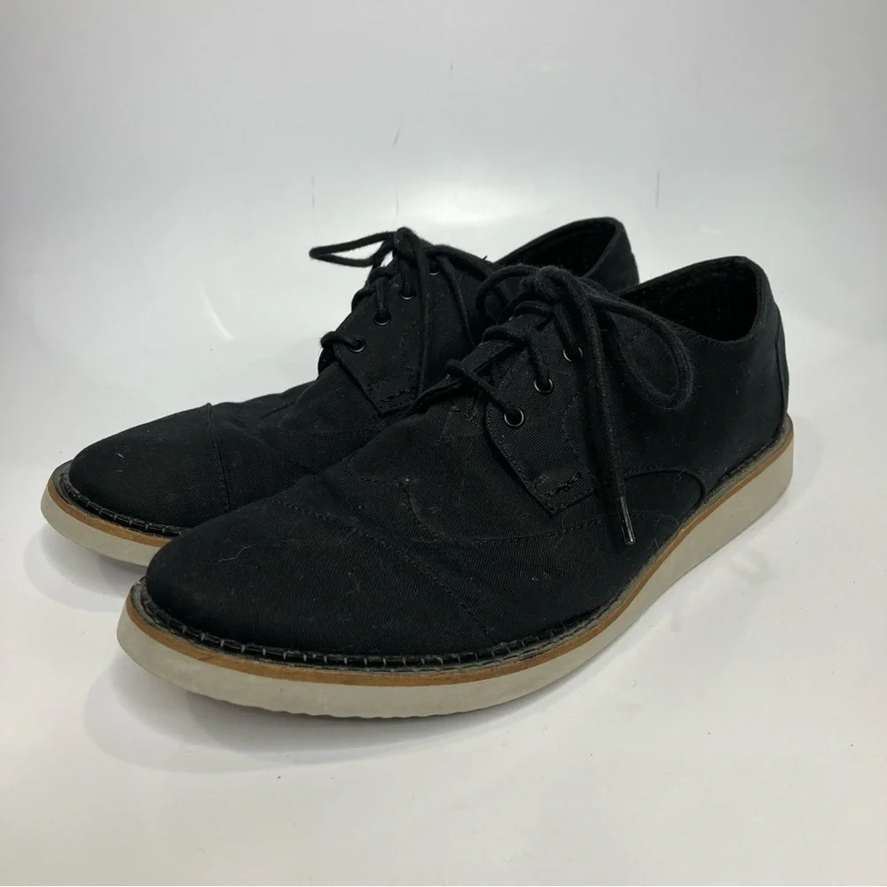 Toms Men’s‎ Brogue lace up shoes black size 9.5